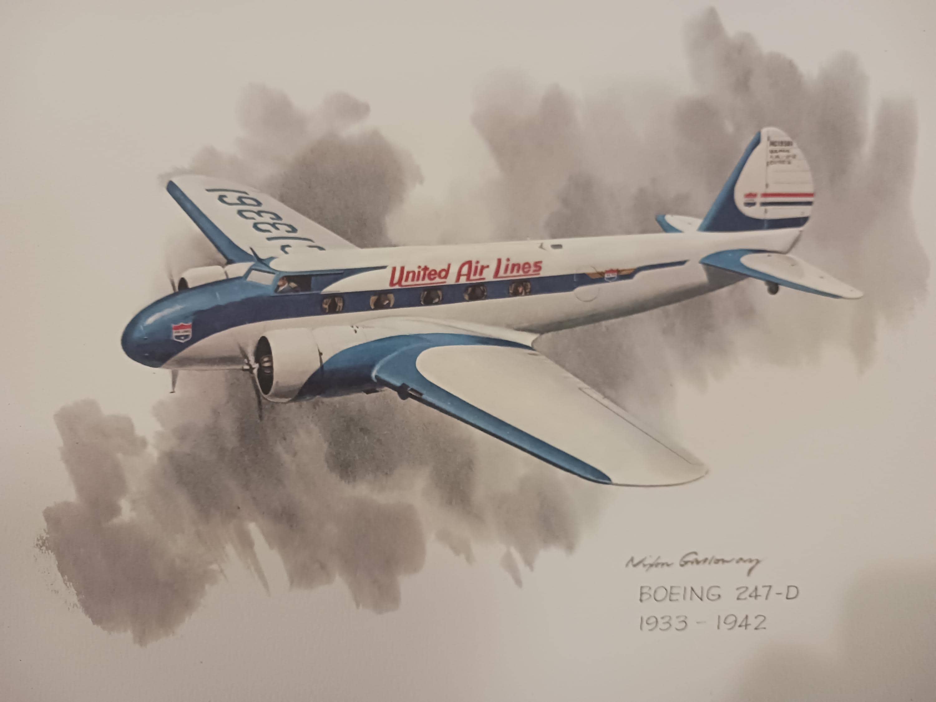 Aviation Print - BOEING 247-D