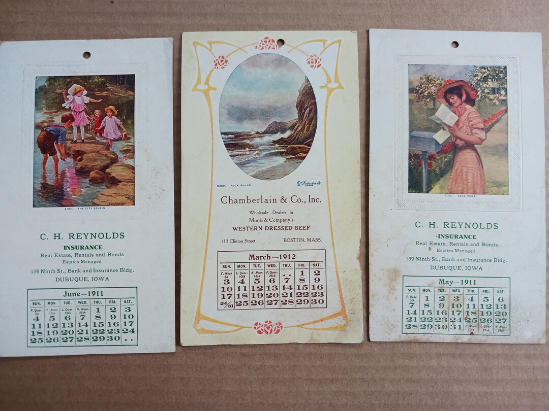 【東ドイツ 古いカレンダー】ヴィンテージ 6 つのヴィンテージ カレンダー - 1911、1912、1913 - Etsy 日本