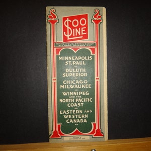 MINNEAPOLIS, DULUTH, CHICAGO Carte ferroviaire - 1928