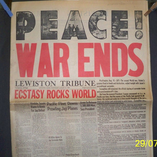 Newspaper - Lewiston Tribune, - HISTORICAL HEADLINES - Unknown Date