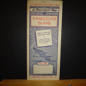 VANCOUVER ISLAND KARTE - 1945