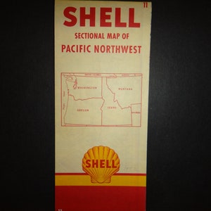 CARTE SHELL - NORD-OUEST DU PACIFIQUE - 1950