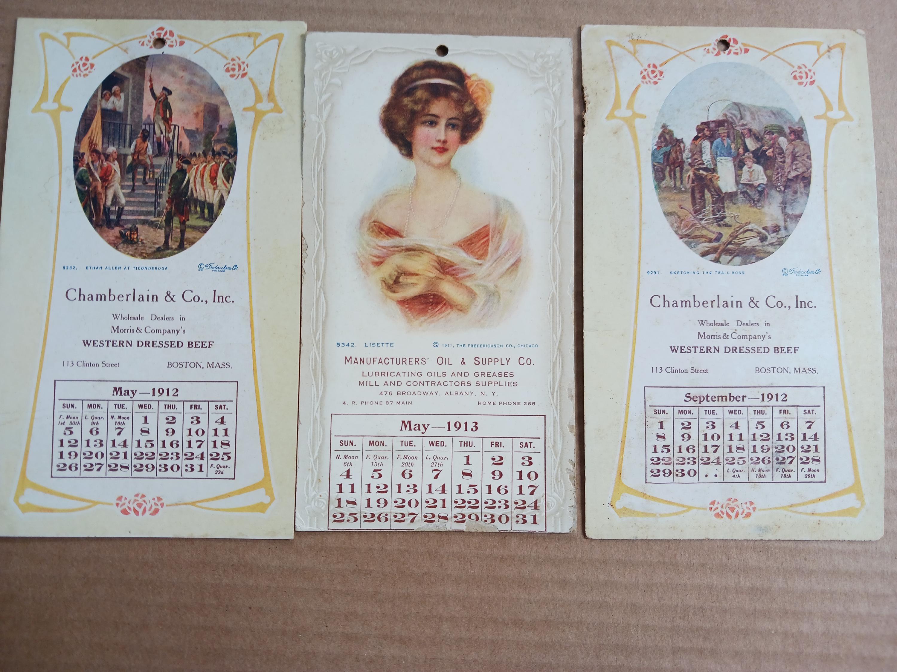 6 つのヴィンテージ カレンダー - 1911、1912、1913 - Etsy 日本