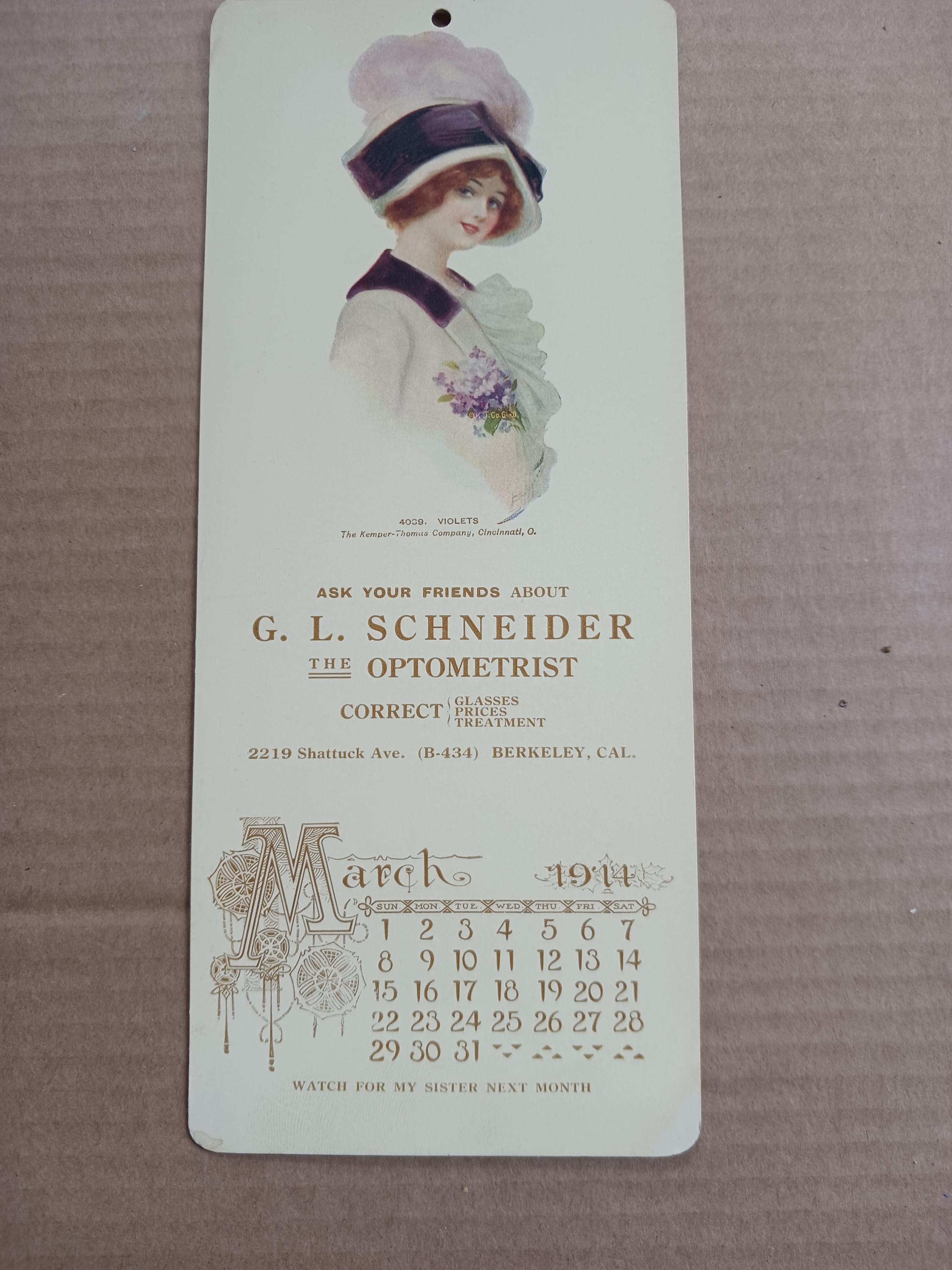 4 VINTAGE CALENDARS - 1914 - Etsy