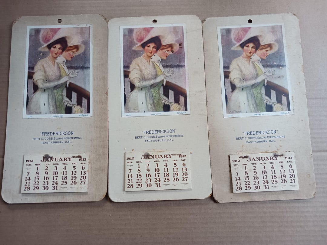 5 VINTAGE KALENDER - 1912 - Etsy.de