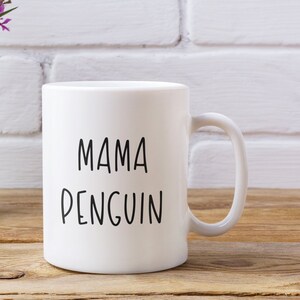 Mama Penguin Coffee Mug | Mom Cup | New Mom Gifts For Women After Birth | Pregnancy Announcement Gift | Baby Shower Gift | Baby Arrival Gift