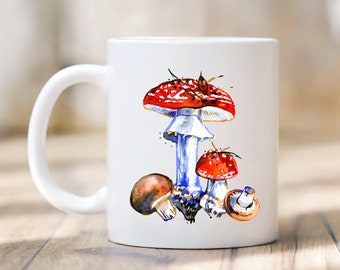 Mushroom Mug, Cottagecore Kitchen, Farmhouse Coffee Mug, Woodland Gift, Toadstool Mugs, Forest Theme Gift