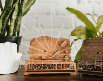 Now Spinning Vinyl Record Holder for Musicians, Dads, Music Lovers, DJs, Record Stores (Single or Double LP) | Father's Day Gift