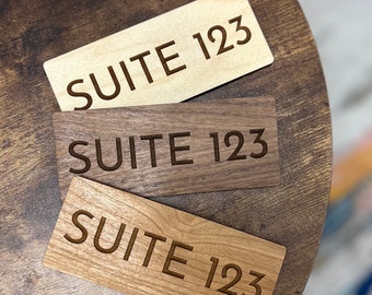 Wooden Engraved 6, 8, 10 inch Custom Office Suite Sign