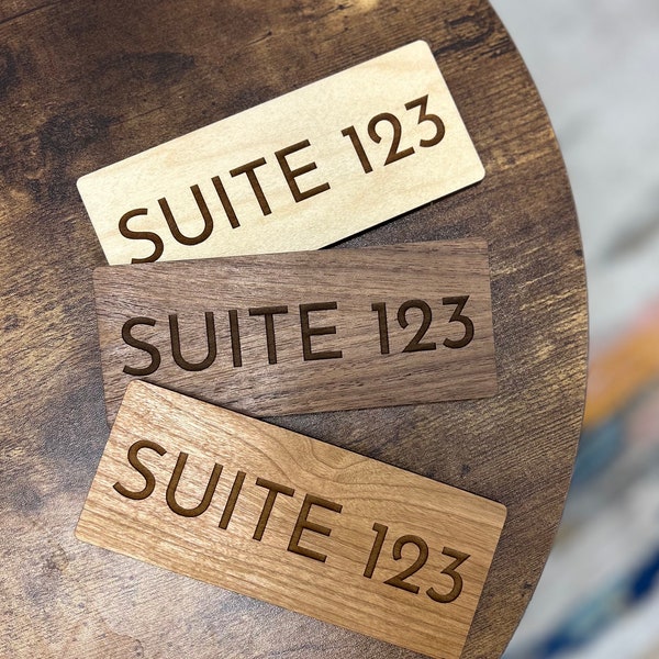 Wooden Engraved 6, 8, 10 inch Custom Office Suite Sign