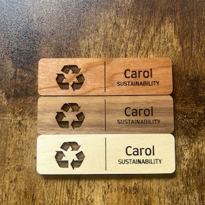 Wooden Sustainable Name tag for Employees (Bulk Available)