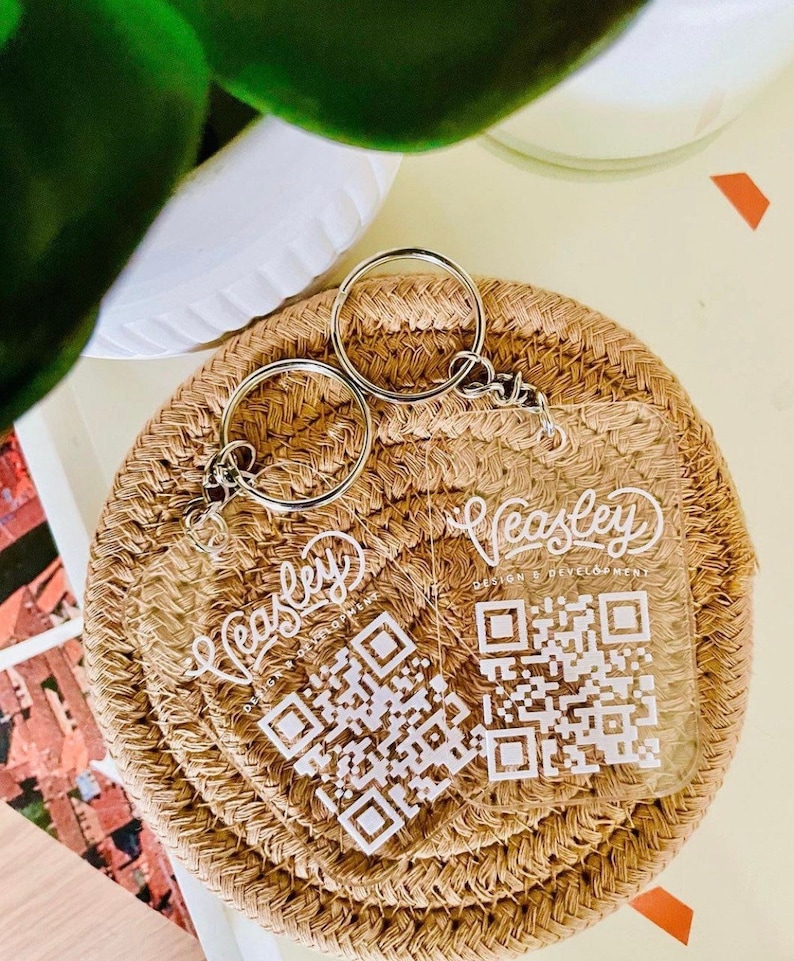 Custom QR Code Keychain - Etsy