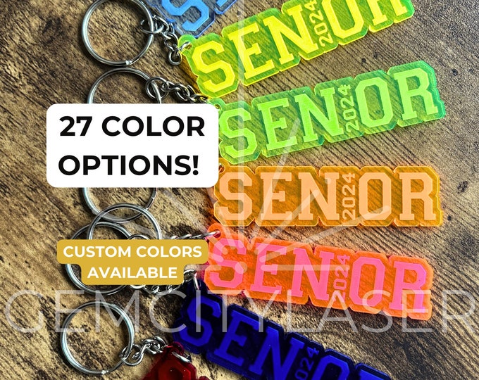 Featured listing image: Class of 2024/25 Senior Keychains (Bulk + Custom Colors Available)