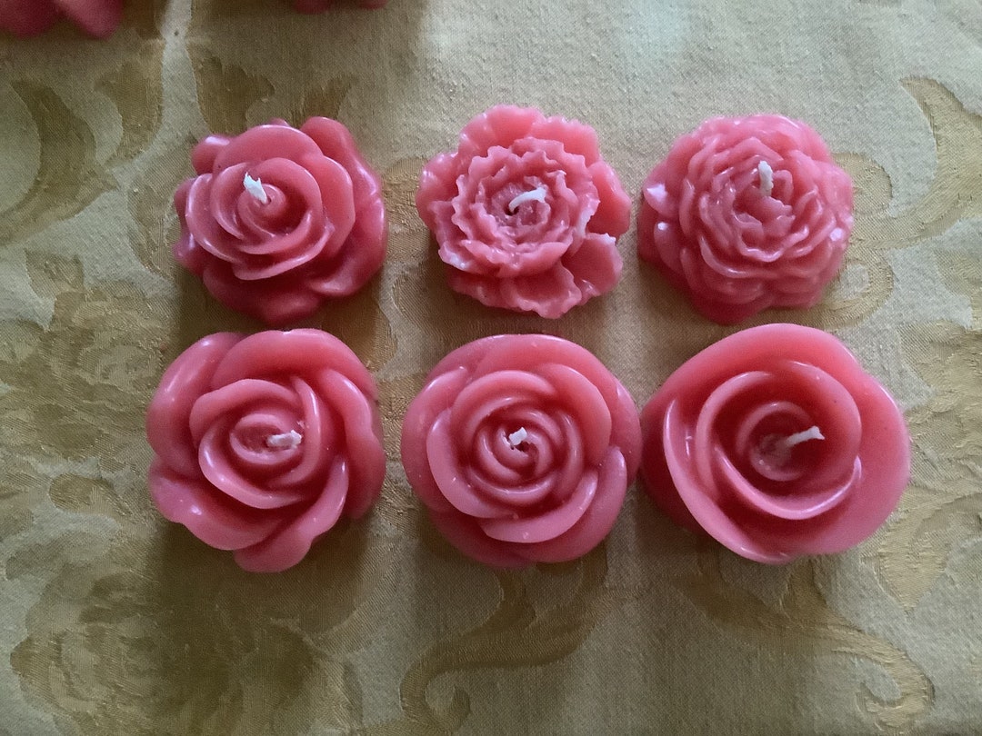 Set of 6 Flower Shaped Candles From Recycled Wax Etsy