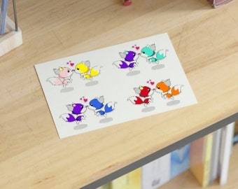 Super cute kawaii fox sticker sheet