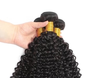 3 paquetes de cabello afro rizado – Extensiones de cabello humano brasileño de grado 10A de 300 g para texturas afro naturales