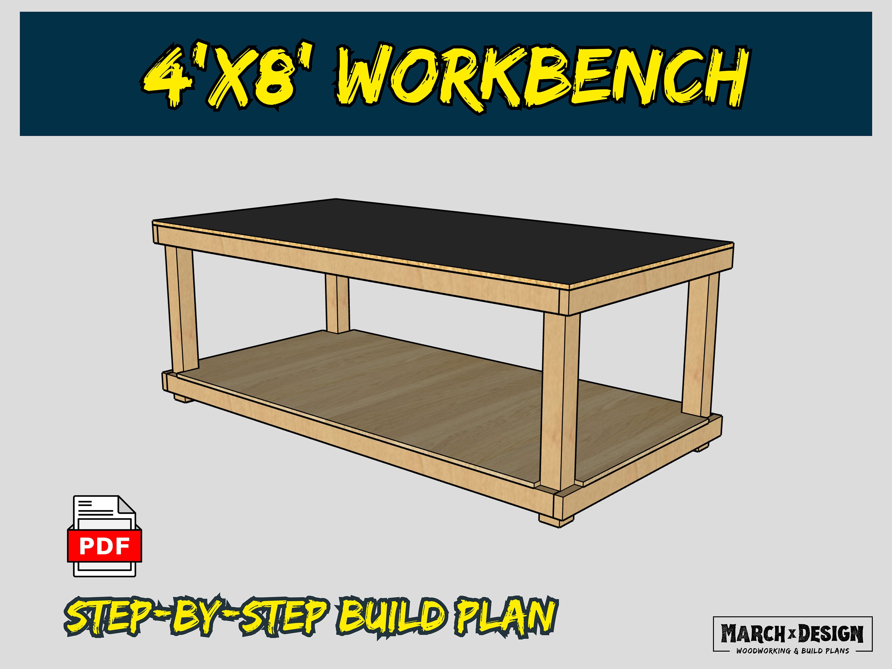 Easy DIY Garage Workshop Workbench