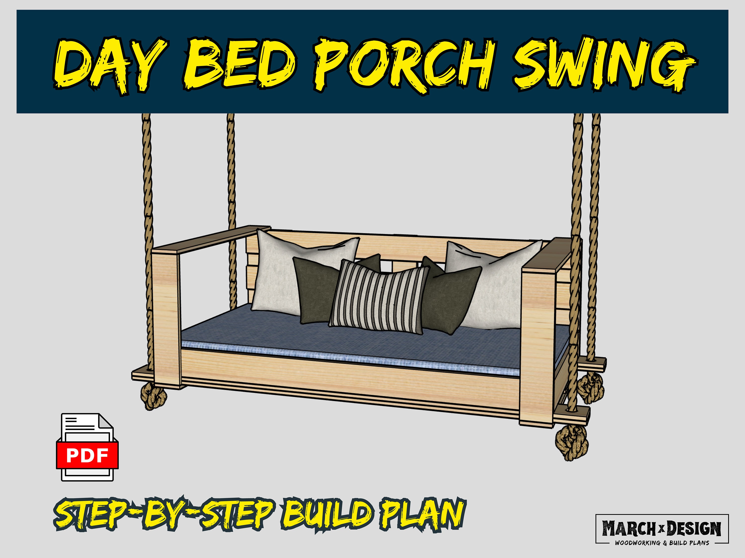 Swing Daybed Bench Cushion & Pillow COVER, Custom Porch Swing