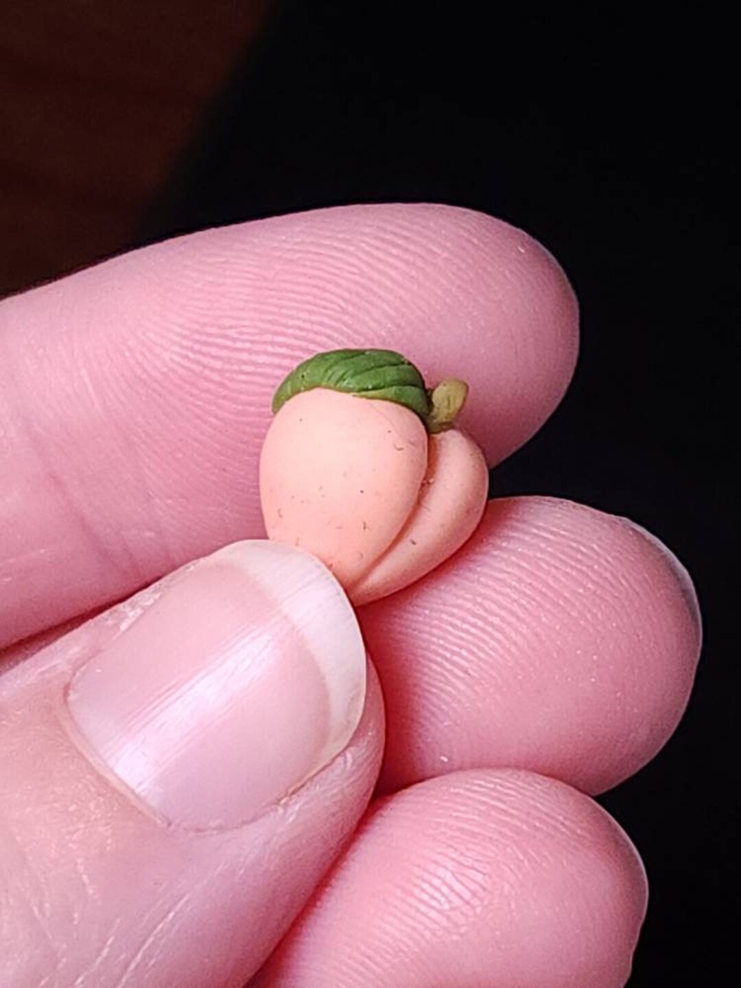 Miniature Polymer Clay Peach Fruit Charm Model Etsy