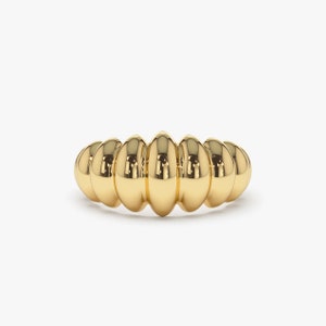 14k Gold Dome Ring / Bold Dome Ring Gold / Statement Ring / Crescent Dome Ring / Chunky Ring / Thick Gold Dome Ring / Classic Bold Dome Ring