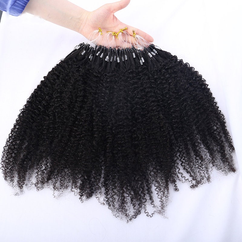 Microlink Human Hair Extensions Kinky Curly