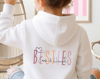 Personalisierter BESTIES Hoodie für Kinder Freundschaft Hoodie mit Namen Geschenk Idee Teenager für beste Freundinnen und Freunde