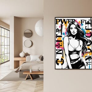 wall decor gift, Feminist Colorful Abstract Wall Art Print, Strong Women Art, Women Girl Power Painting Print, Empowerment Women
