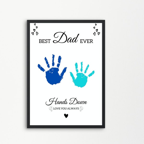 Daddy Poem Card Printable, Handprint Art Craft, Editable Poem Wall Art, Dad Birthday Gift, Dad Gift From Son, In Memory of Dad,Step Dad Gift