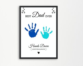 Daddy Poem Card Printable, Handprint Art Craft, Editable Poem Wall Art, Dad Birthday Gift, Dad Gift From Son, In Memory of Dad,Step Dad Gift