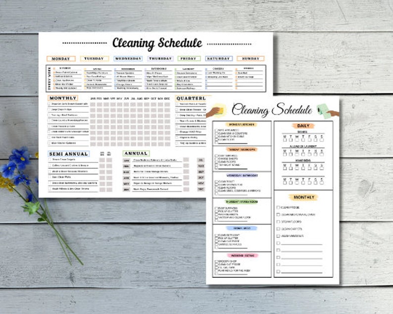 Editable Cleaning Schedule | Printable | Weekly, Monthly, Yearly ...