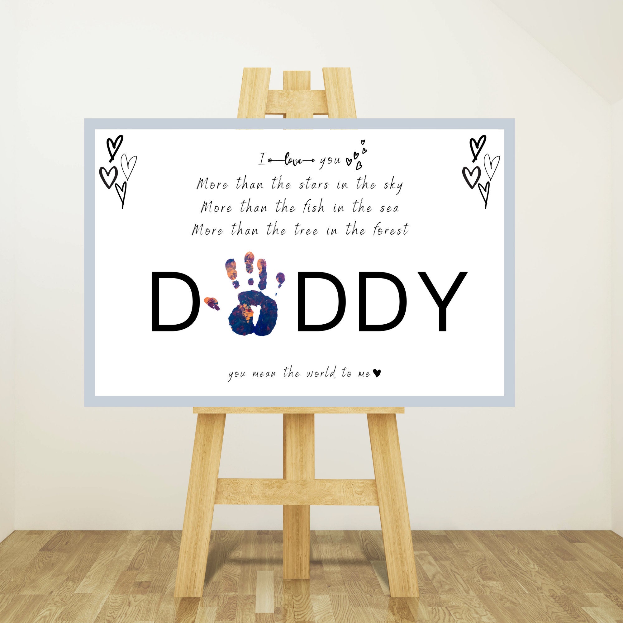 Daddy Poem Card Printable Handprint Art Craft Editable Poem - Etsy ...