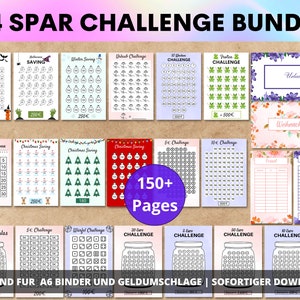 24 Spar Challenges passend für A6 Cash Binders - Sparchallenges Bundle - Euro Spar-Challenge - deutsche Version - Digitaler Download