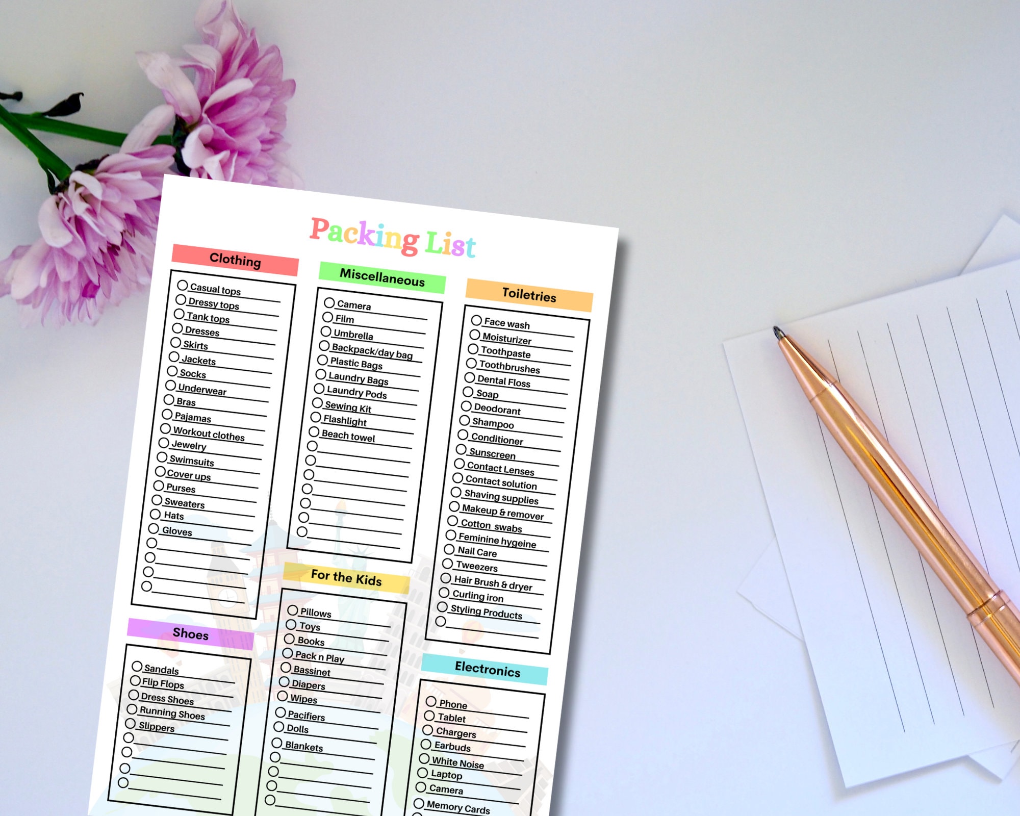 Editable Travel Packing List, Travel Packing List Printable, Packing ...