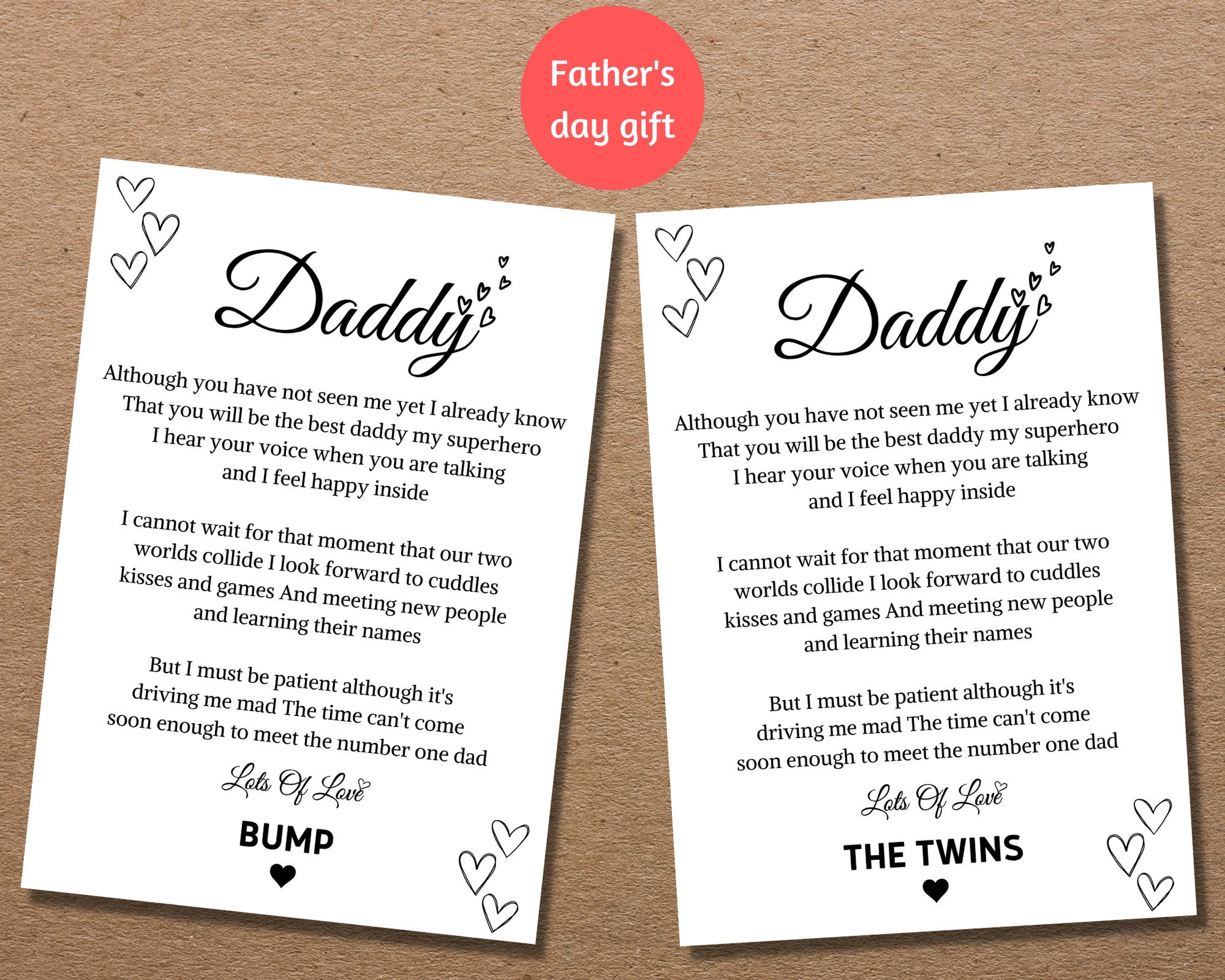 Daddy to Be Poem Pregnancy Announcement, Dad Birthday A5 Card With  Envelope, Father's Day Card, Pregnancy Reveal, Daddy to Be, to Daddy Bump -  Etsy, image size:2000x1600