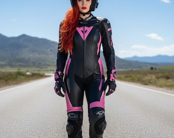 Traje de moto de cuero personalizado para mujer, transpirable, cortavientos y de secado rápido para adultos.