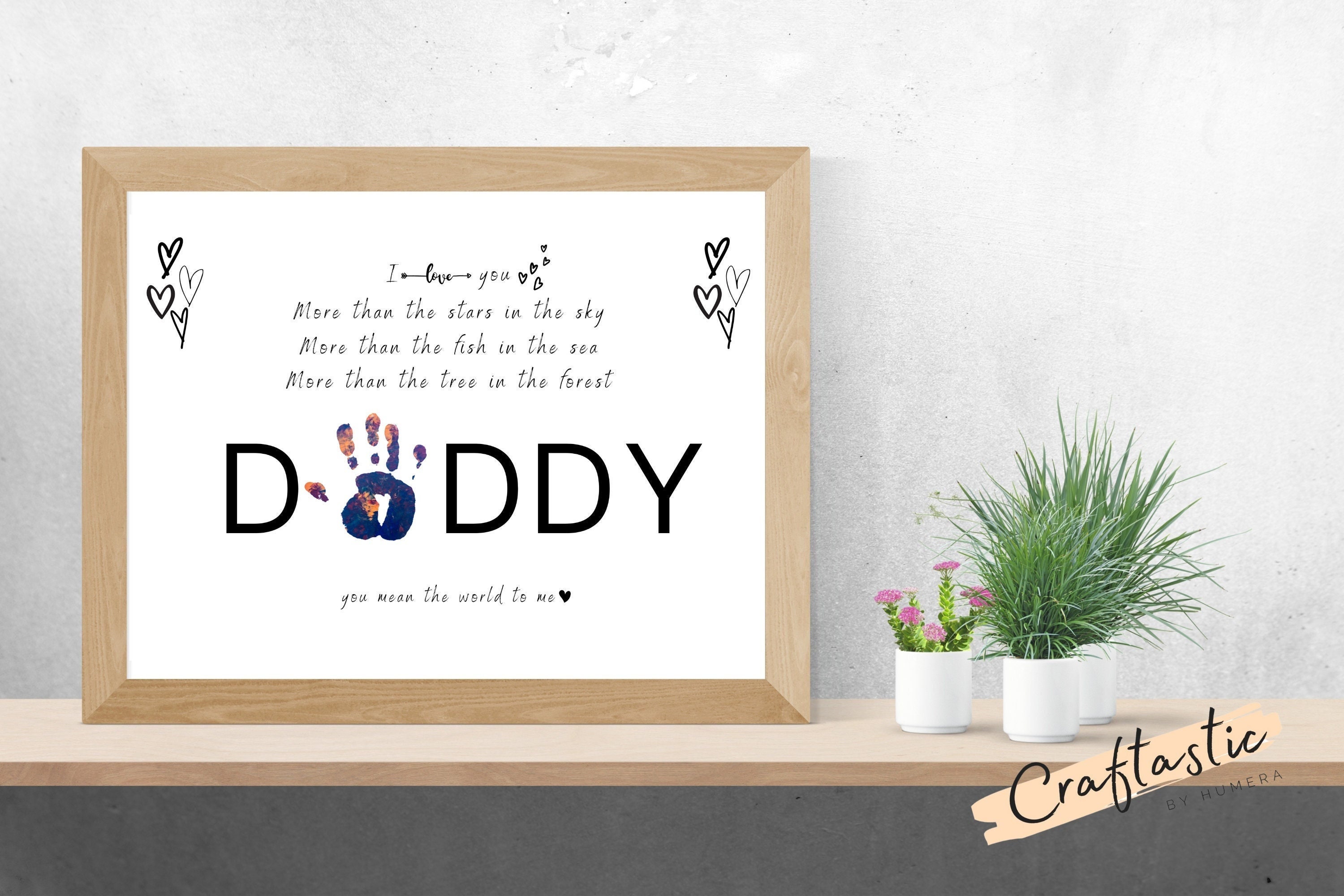 Daddy Poem Card Printable Handprint Art Craft Editable Poem - Etsy