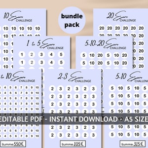 Sparchallenges | Sparchallenges Bundle | 1, 2, 5 ,10 ,20 Spar challenges in A5 size | Digitaler Download