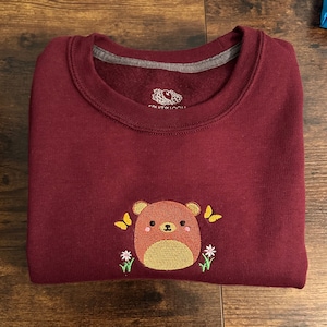 CUSTOM Embroidered Plush Sweatshirt | Gift Idea | For Her | For Him | Couples | Matching | Cow | Axolotl | Strawberry | Personalized |