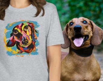 Dachshund Dog Unisex T-Shirt, T-Shirts for Men, T-Shirts for Women, Weiner Dog T shirt,  Gifts for Dog Owners, Dog T-Shirt, Sausage Dog Tee