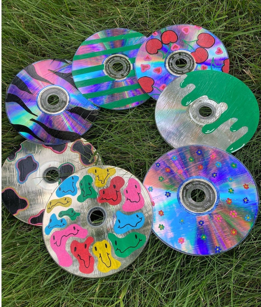 Indie Aesthetic Patterned CD Wall Decor Etsy