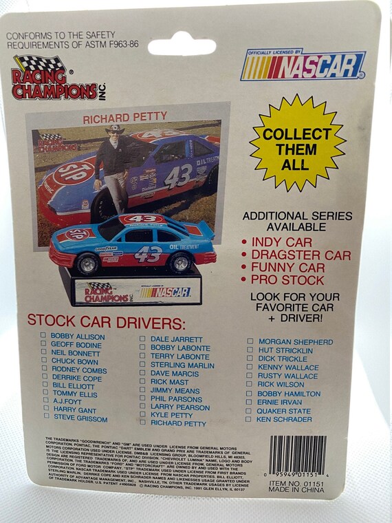 NASCAR 1991 Racing Champions Kyle Petty 42 Stock Car - Etsy