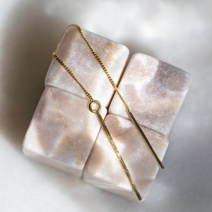 14k gold pull through earring