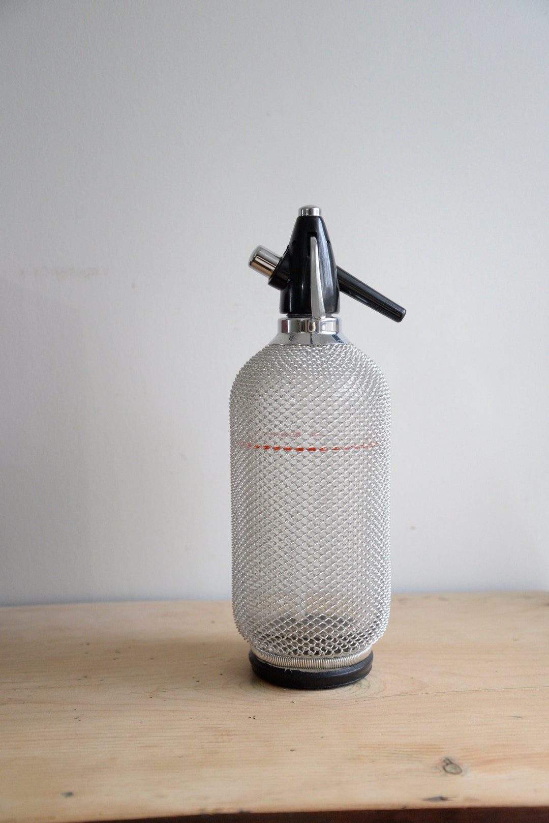 Mid Century Modern Seltzer Maker With Metal Mesh Overlay Etsy