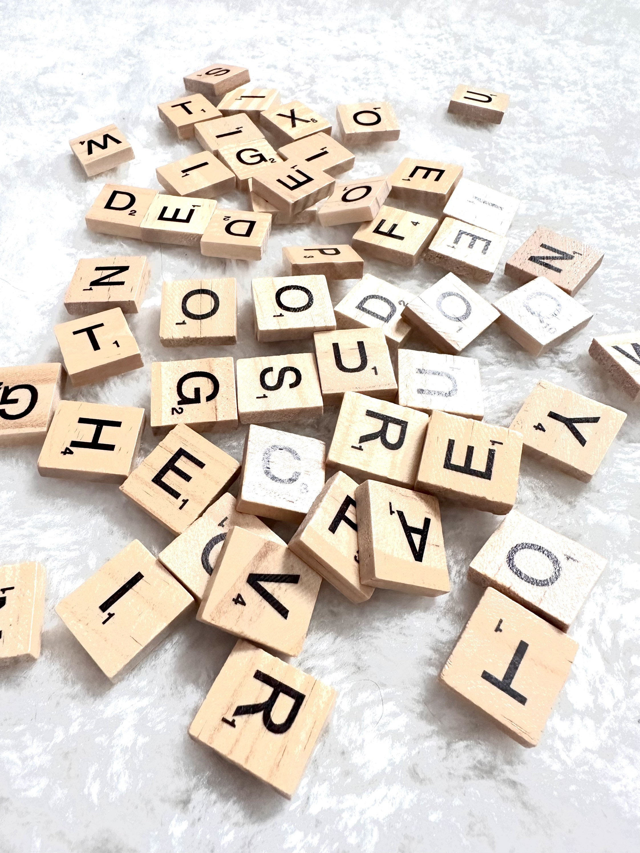 Scrabble Tiles Vintage 48 Random Letters Wood Game Piece Scrapbooking  Supply Personalized Crafting Embellishment and Jewelry 