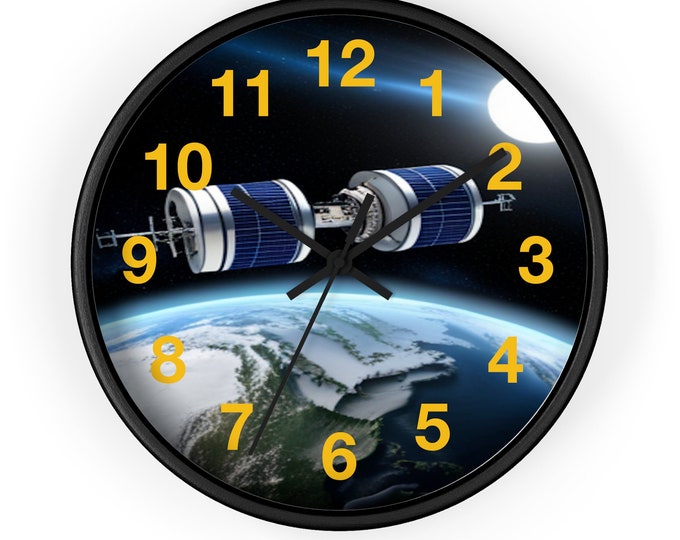 10 inch Wall Clock Space Station Image