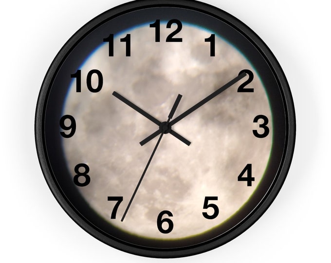 10 INCH Wall clock. Photo Of the Moons Surface