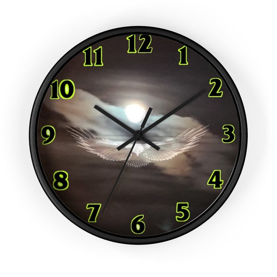 Soring Moonlit Eagle 10 inch Clock