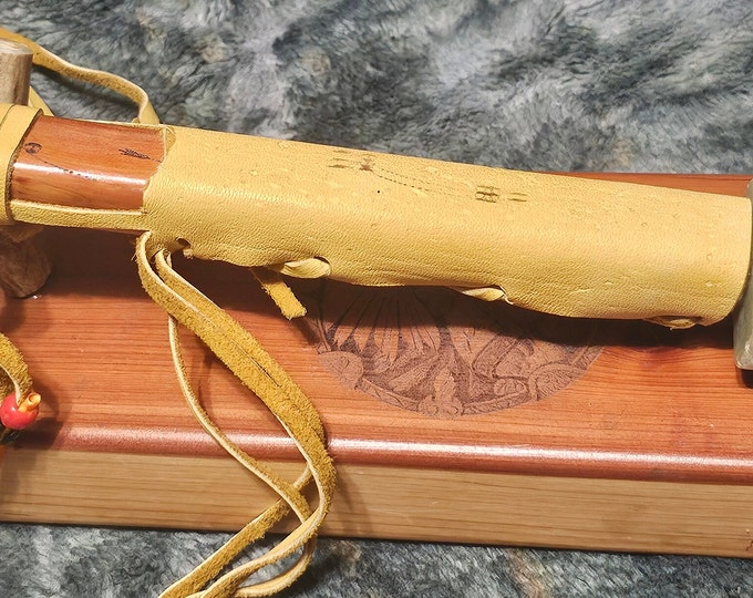 Native American Ceremonial Pipe Made From Dragon Soapstone /Cedar Stem