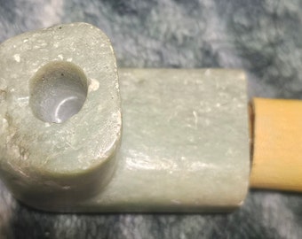 Native American Ceremonial Pipe Made From Dragon Soapstone /Cedar Stem