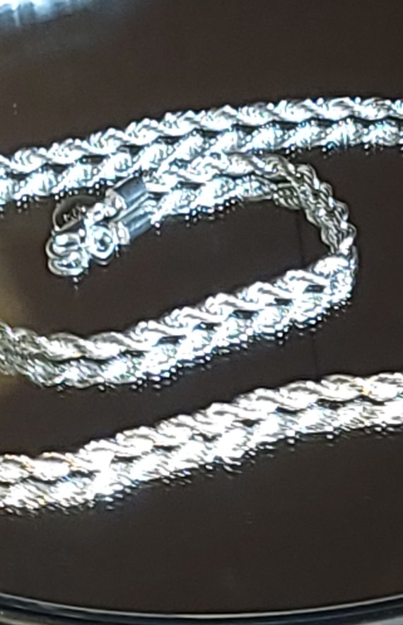 Sterling Silver Rope Neckless ,3 sizes Available 20,22,or 24